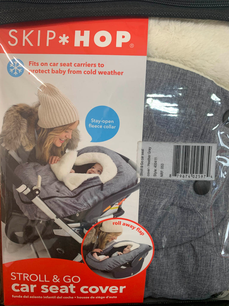 skip hop stroll & go car seat cover heather grey