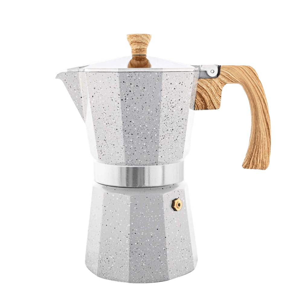 Moka Induction Stovetop Espresso Maker,Glass-Top & Stainless Steel Espresso Moka  Pot,Classic Italian Coffee Maker, 240Ml 