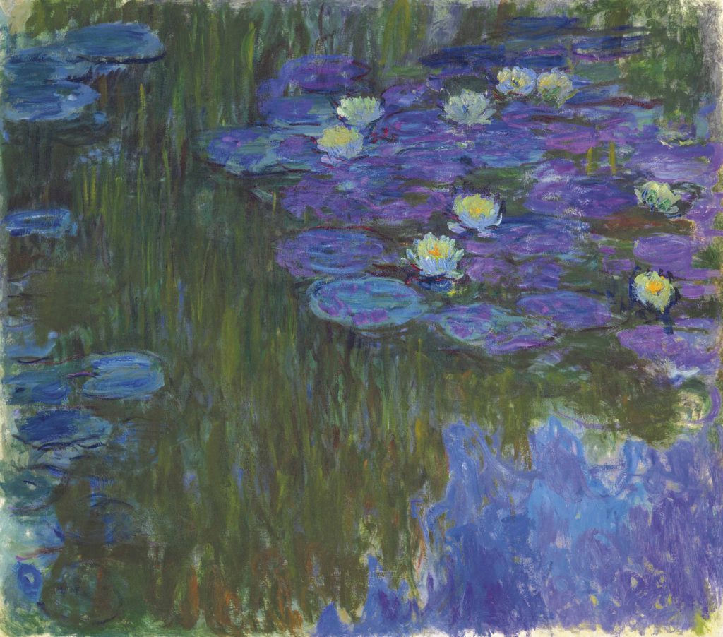 Monet Nymphéas en fleur (Water Lilies in Bloom), 1914-1917