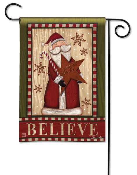 Santa with Star Garden Flag