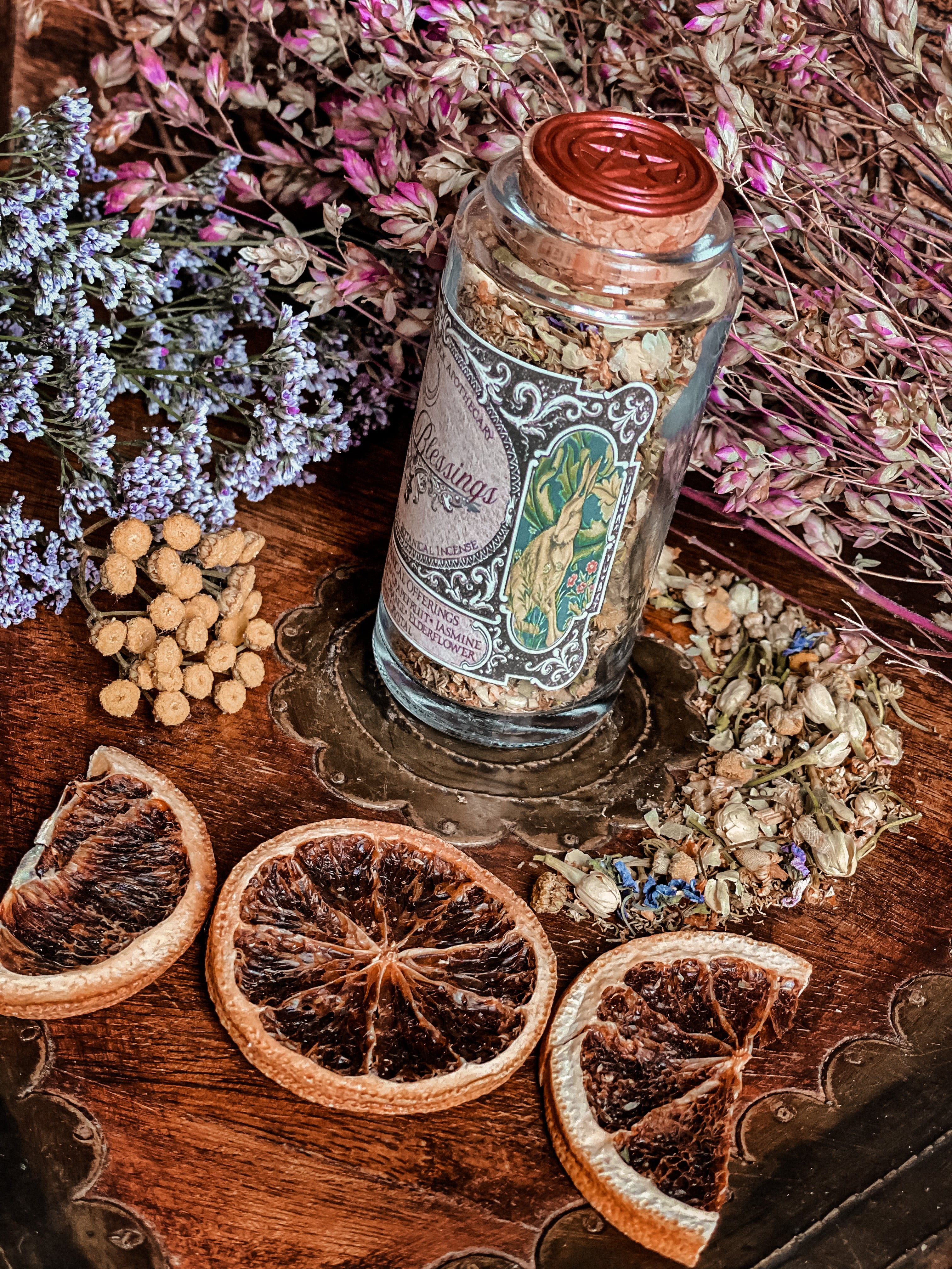 Ostara Blessings Ritual Offerings + Loose Incense / 3.4oz Glass Jar / Ostara Rituals / Spring Equinox