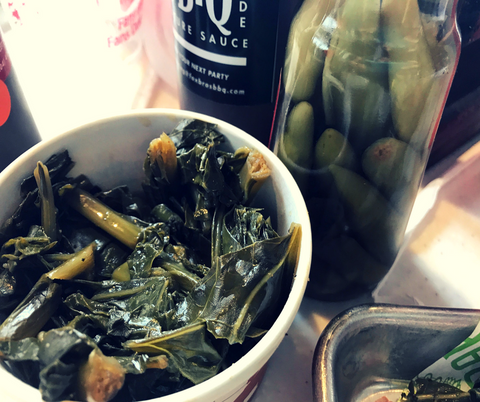 Fox Brothers Bar-B-Q Collard Greens and BBQ Sauce