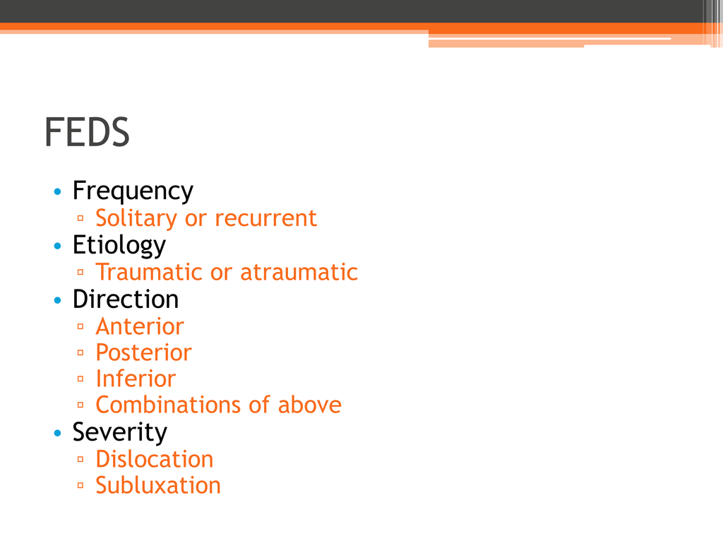 FEDS shoulder classification