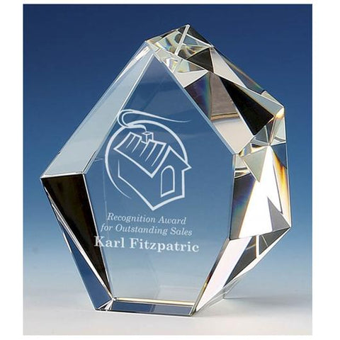 Glass engraved award