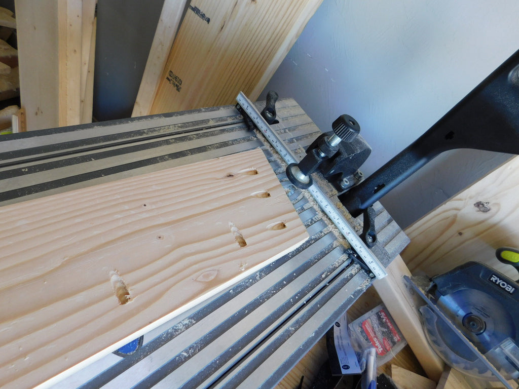 Drilling pocket holes into lumber on Kreg Foreman machine