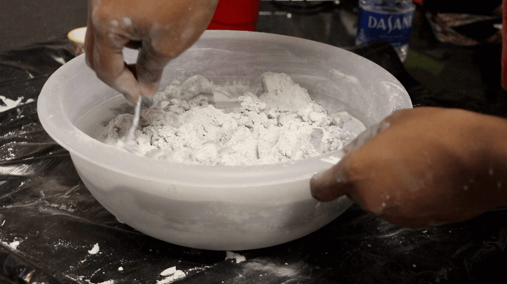 Mixing sanded grout
