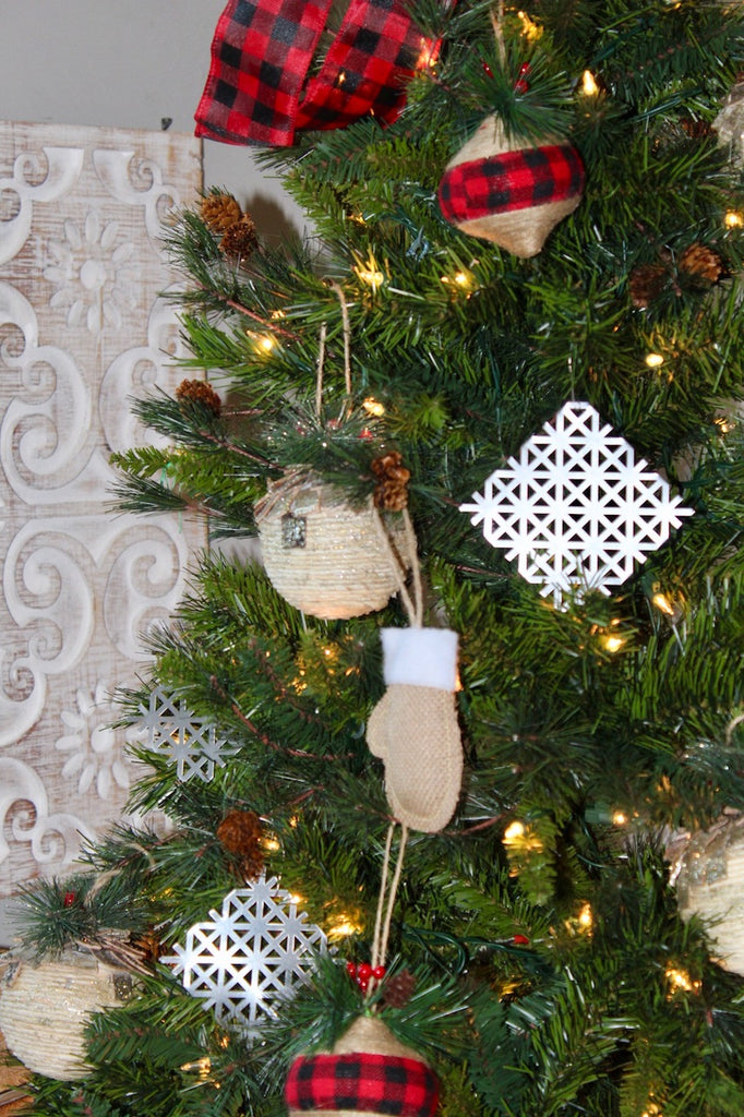 metal Christmas ornaments for the holiday christmas tree
