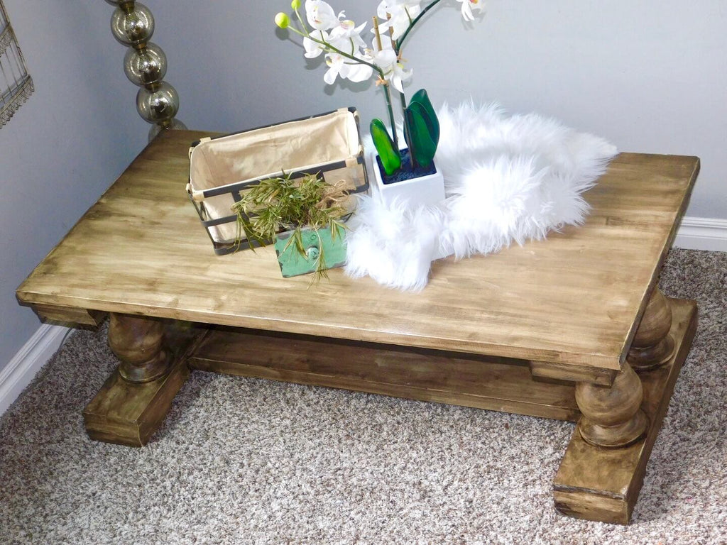 Farmhouse Coffee Table with Osborne Wood turned legs