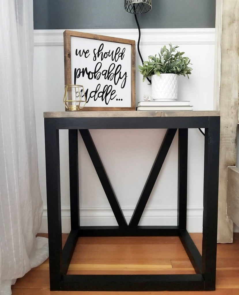 DIY V Side Table