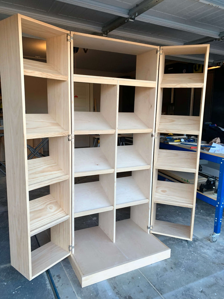 DIY Shoe Cabinet with Bi-Folding Doors