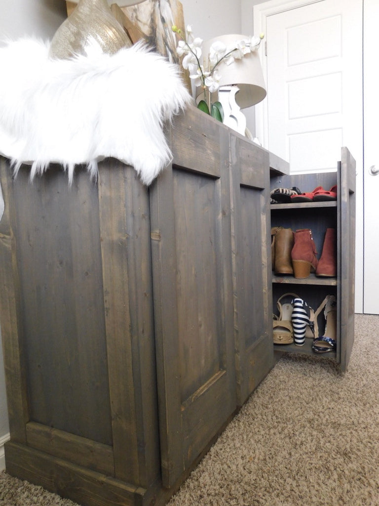 Hidden Shoe Cabinet provides storage for shoes