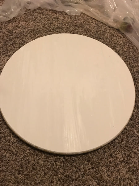 Wooden round painted white