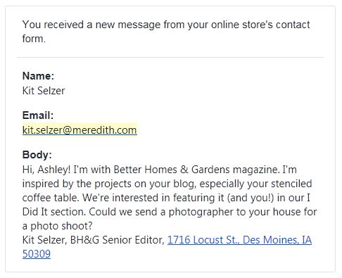 Better Homes and Gardens Email Kit Selzer Editor