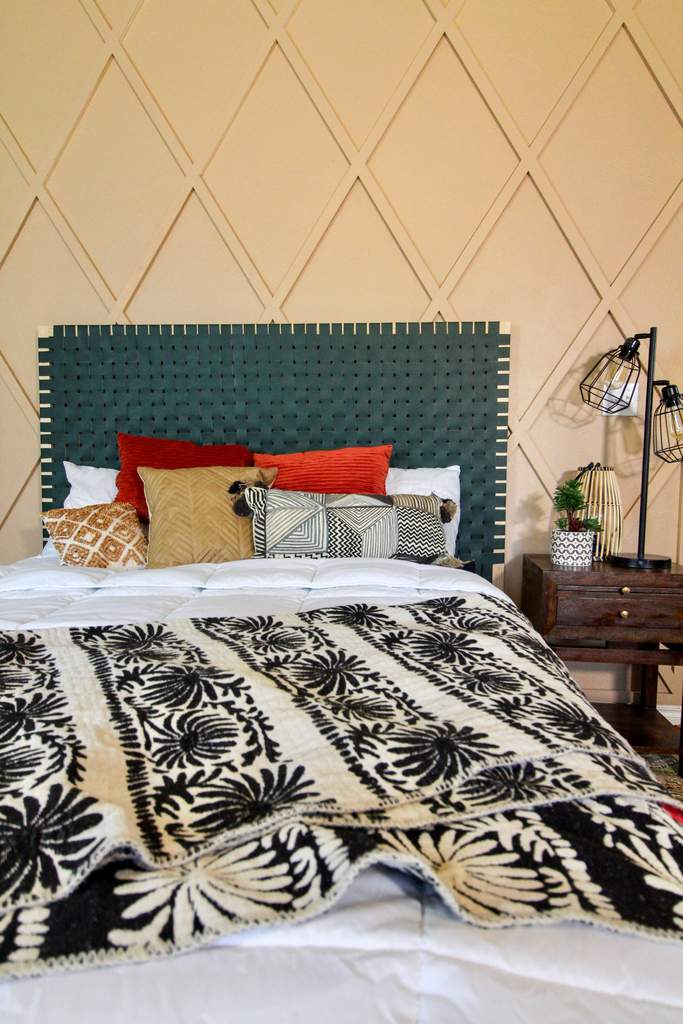 DIY Leather Woven Headboard