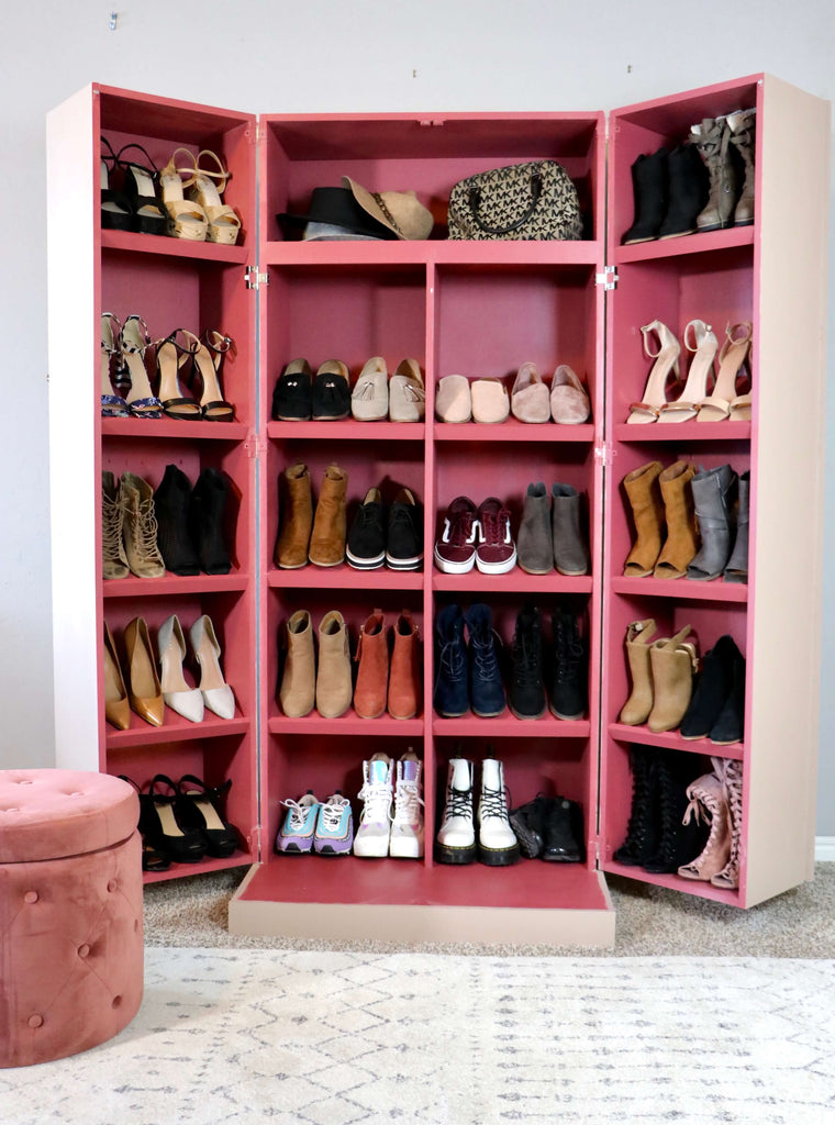 DIY Shoe Cabinet with folding doors
