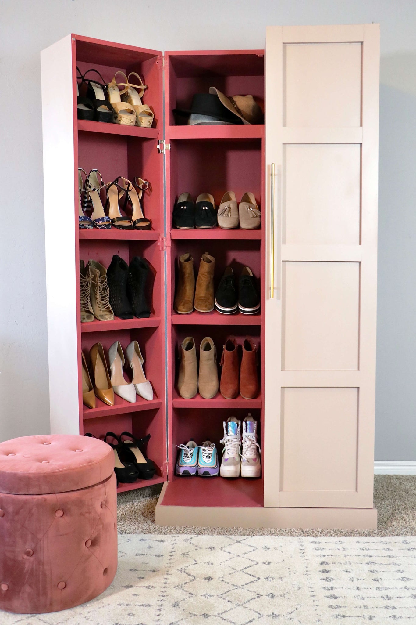 DIY Shoe Cabinet with Folding Doors
