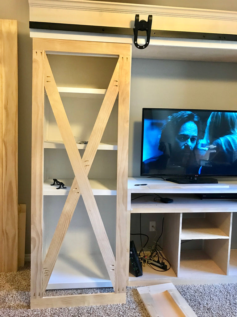 Sliding Barn Door Media Center for the home living room