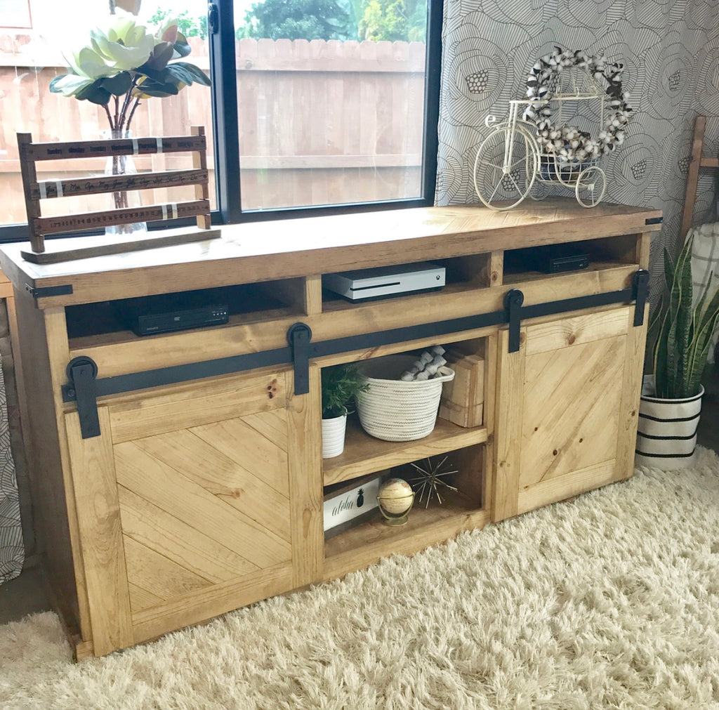Sliding Barn Door TV Console for the home living room