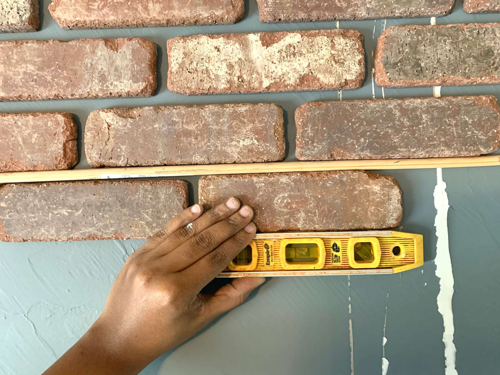 Leveling Thin Brick on a wall