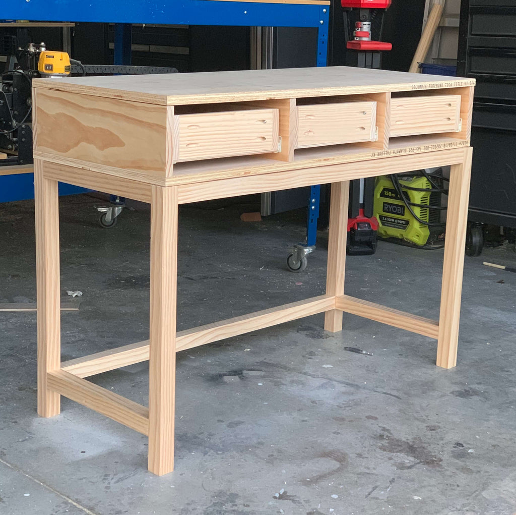 DIY Vanity Desk without drawer fronts