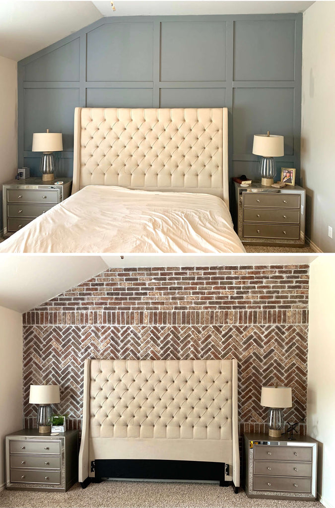 Before and After of a thin Brick Wall Project