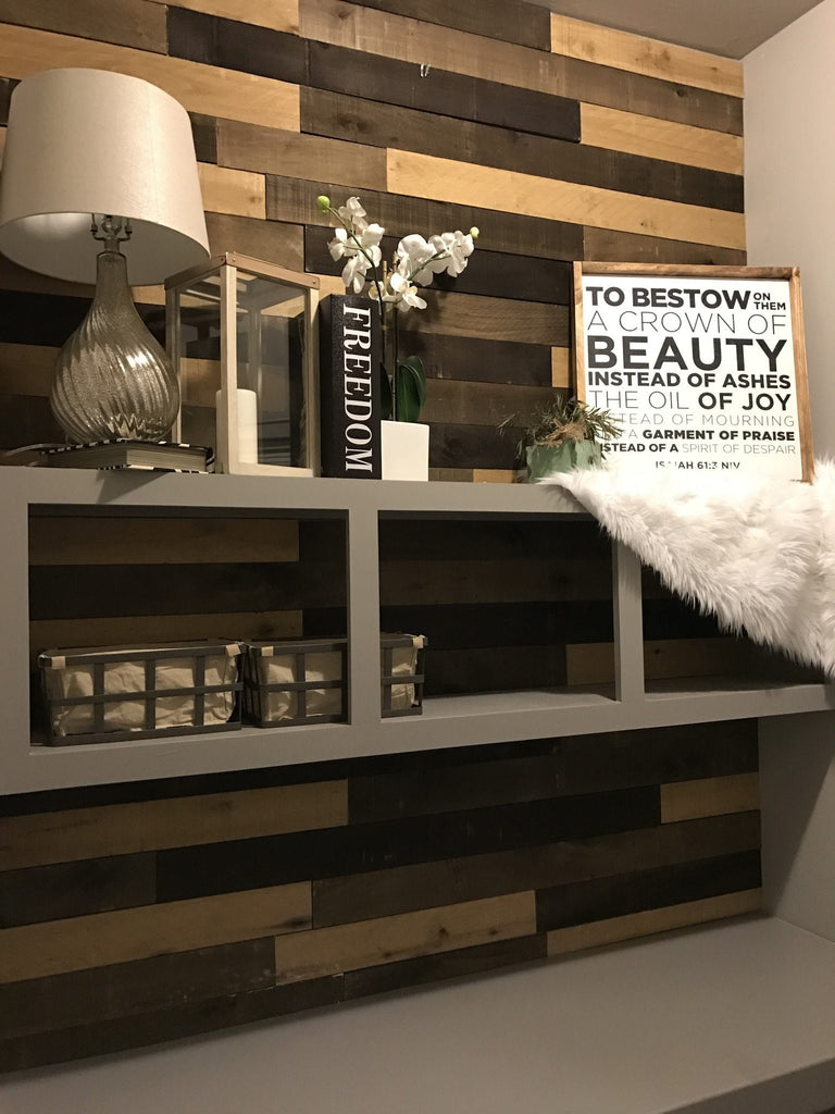 Office Nook makeover using Weaber Lumber Wall Boards
