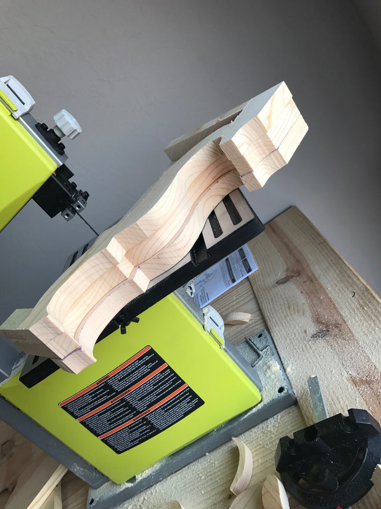 Ryobi Bandsaw used to cut out handmade corbel