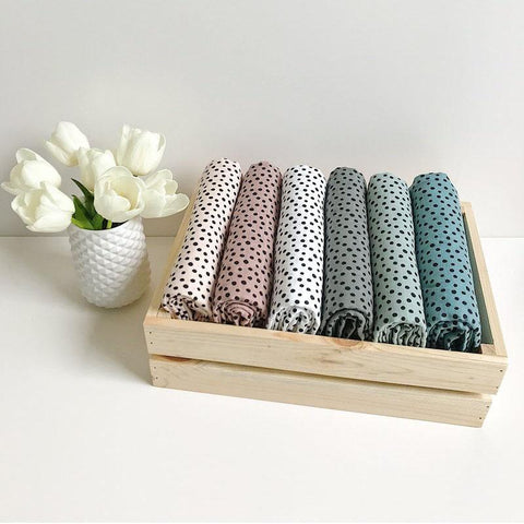 Set 2 Mantas Muselina Happy Dots Gris DONE BY DEER- Depto51