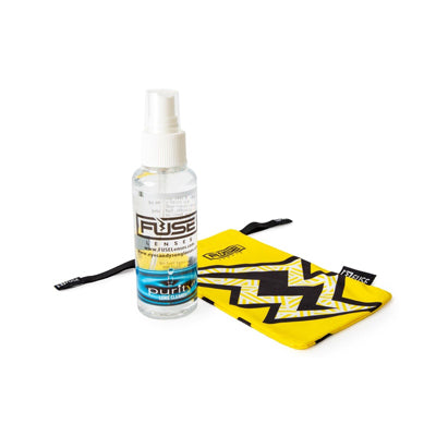 cloth and spray for cleaning sunglasses from Fuse Lenses