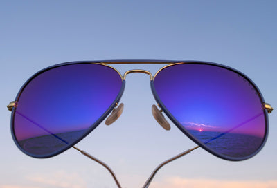 purple aviator mirrored sunglasses