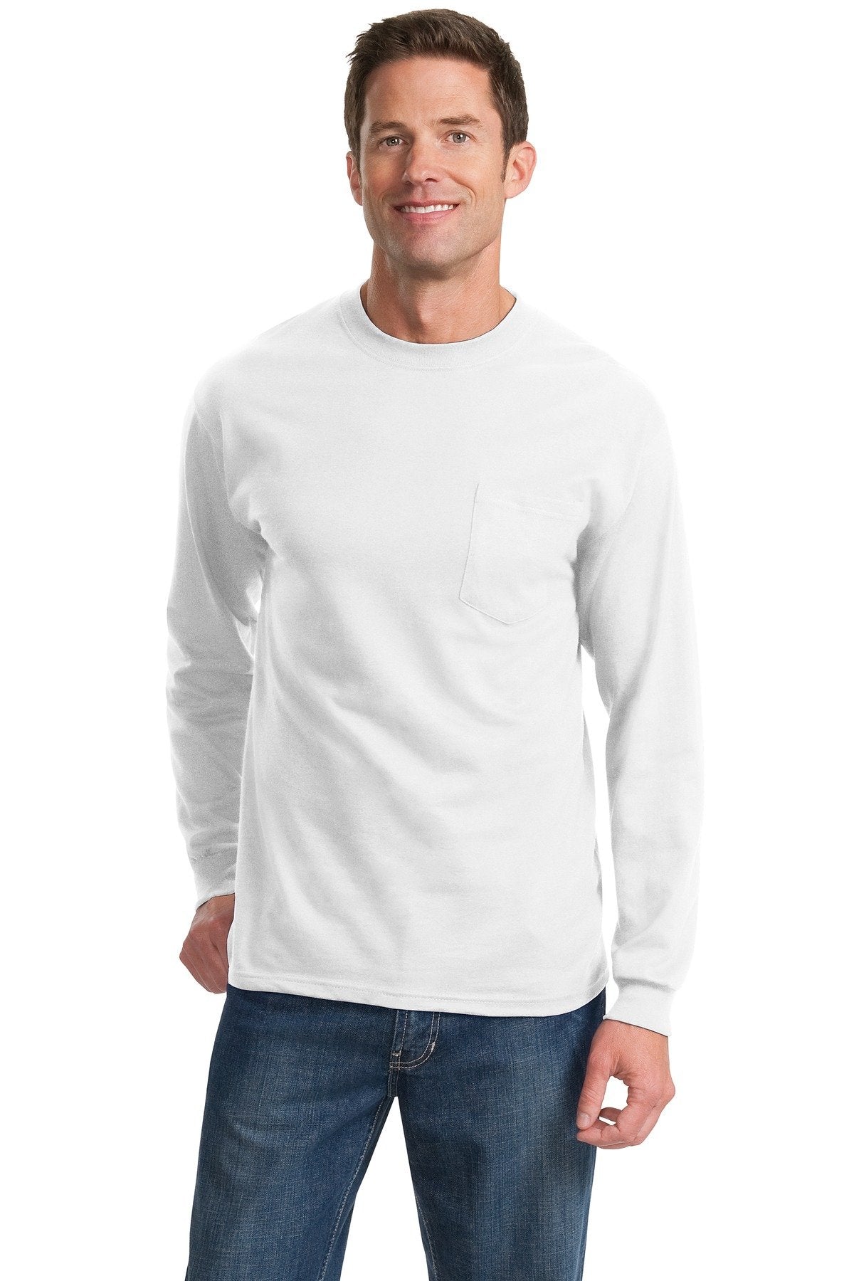 Port & Company PC61LSPT - Tall Long Sleeve Essential Pocket Tee