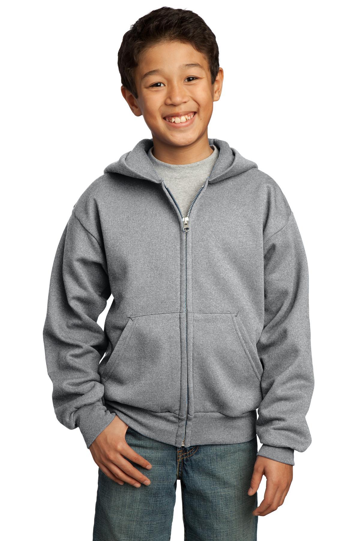 Port & Company PC90YZH - Youth Core Fleece Full-Zip Hooded Sweatshirt