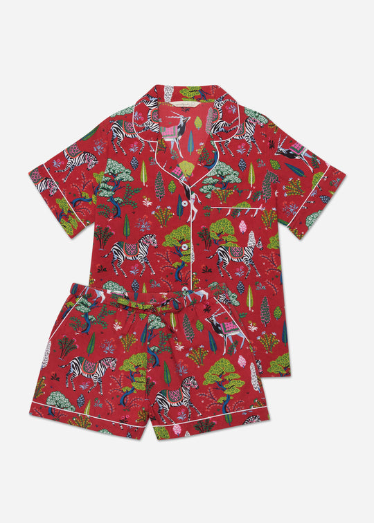 Antelope's Forest - Petite Short Sleep Set - Ruby - Printfresh