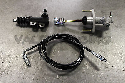 Exedy Master & Slave Cylinder & Stainless Clutch Line Kit 90-97 Honda Accord