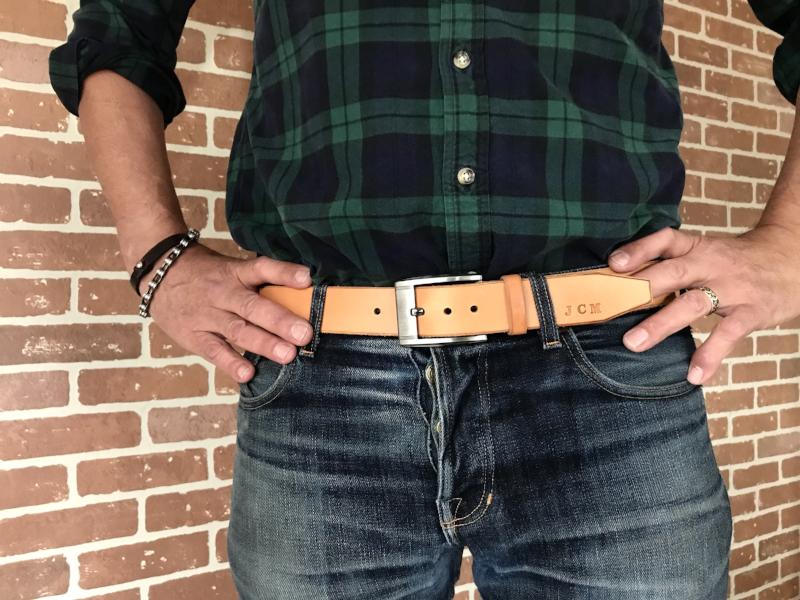 Solid Monogrammed Belt