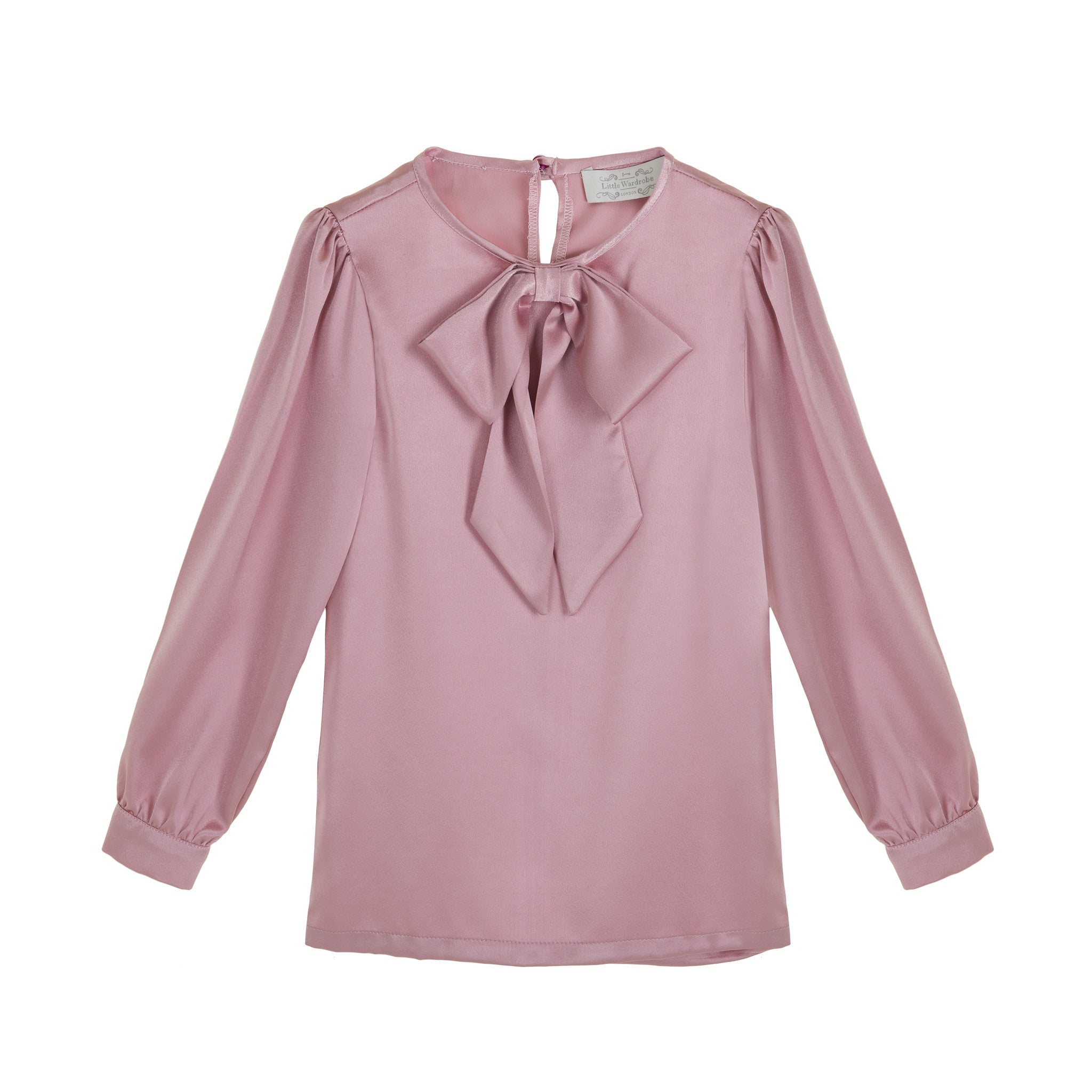 Satin Pussy Bow Blouse - Pink