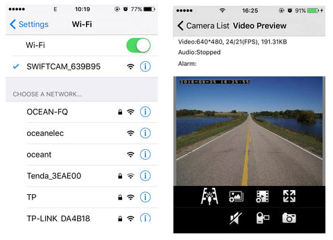 Link Swift Hitch SH04 to Mobile via Swift WiFi Cam App 