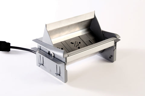 Cable & power management 2 x socket through desk modules