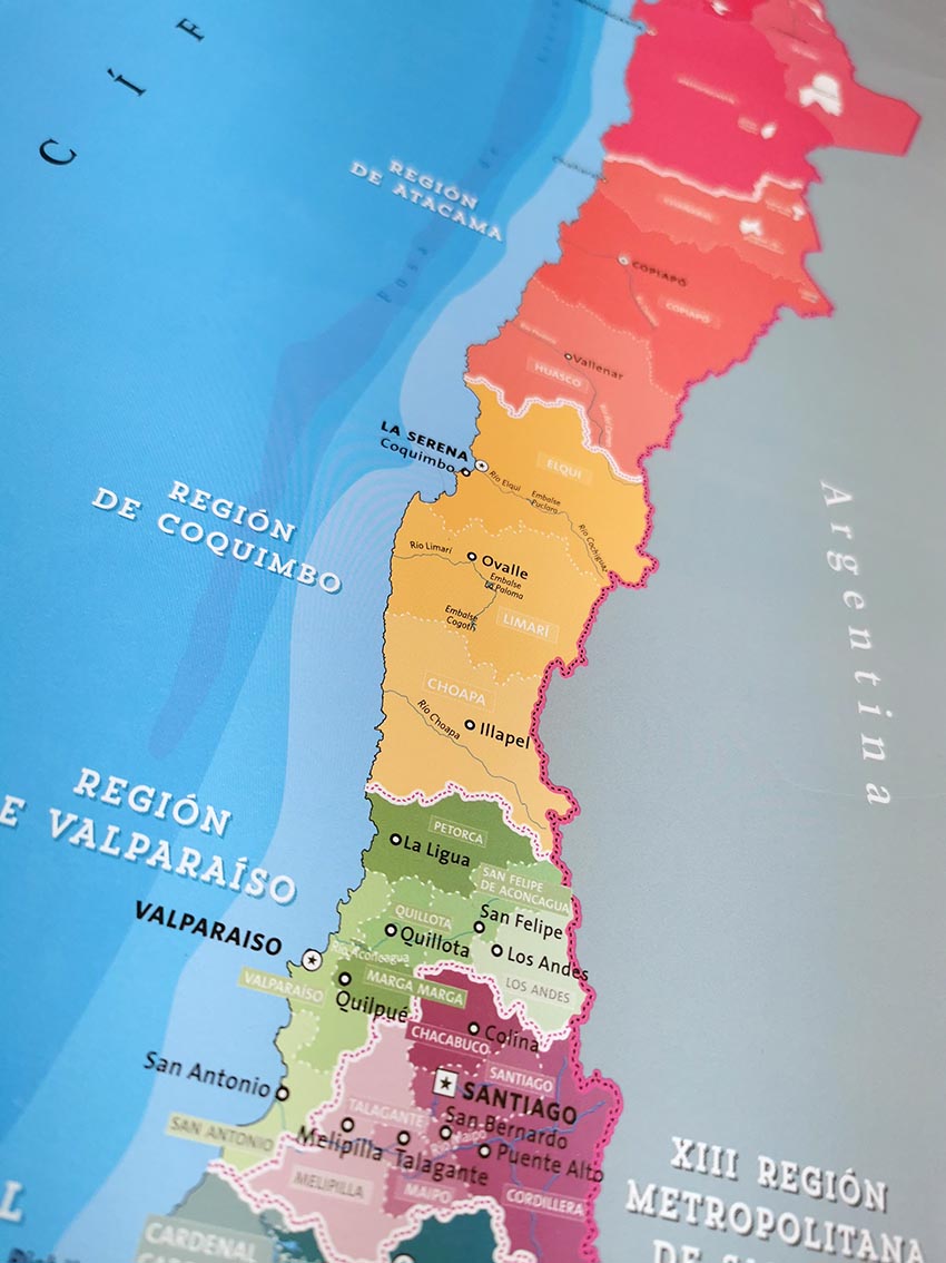 Mapa Político De Chile Actualizado 2022 Lámina Mappin 1305
