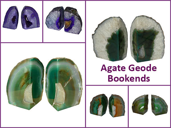 agate geode bookends