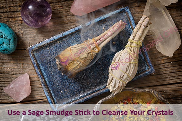 how to cleanse crystals sage smudge stick