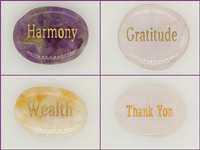 engraved word stones meditation