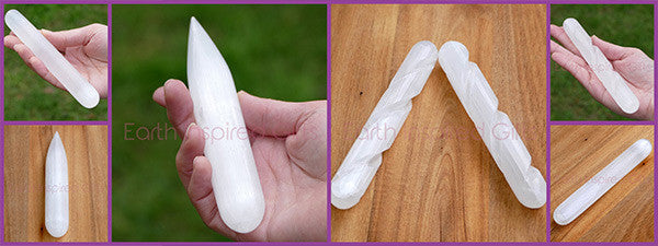 selenite crystal massage wands