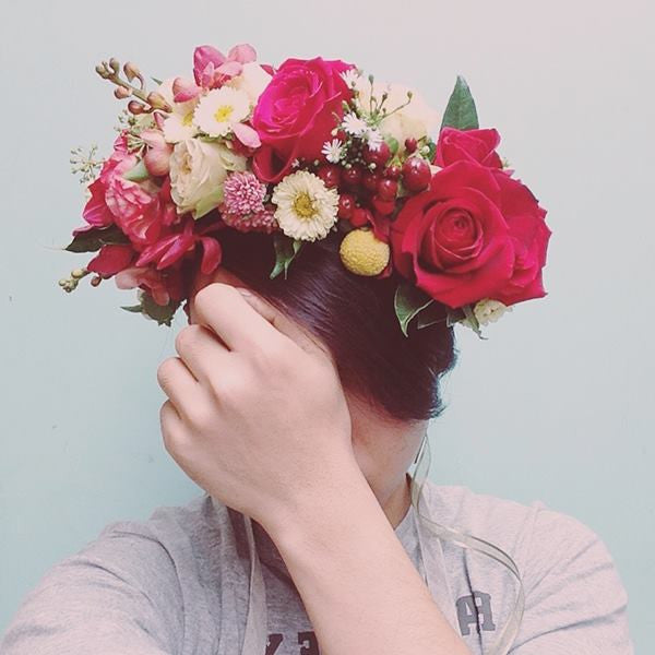 red white blue flower crown