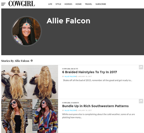 Allie Falcon Cowgirl Magazine Blogger