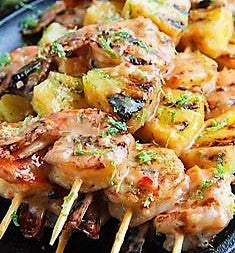 Coconut Pineapple Chili Shrimp Skewers