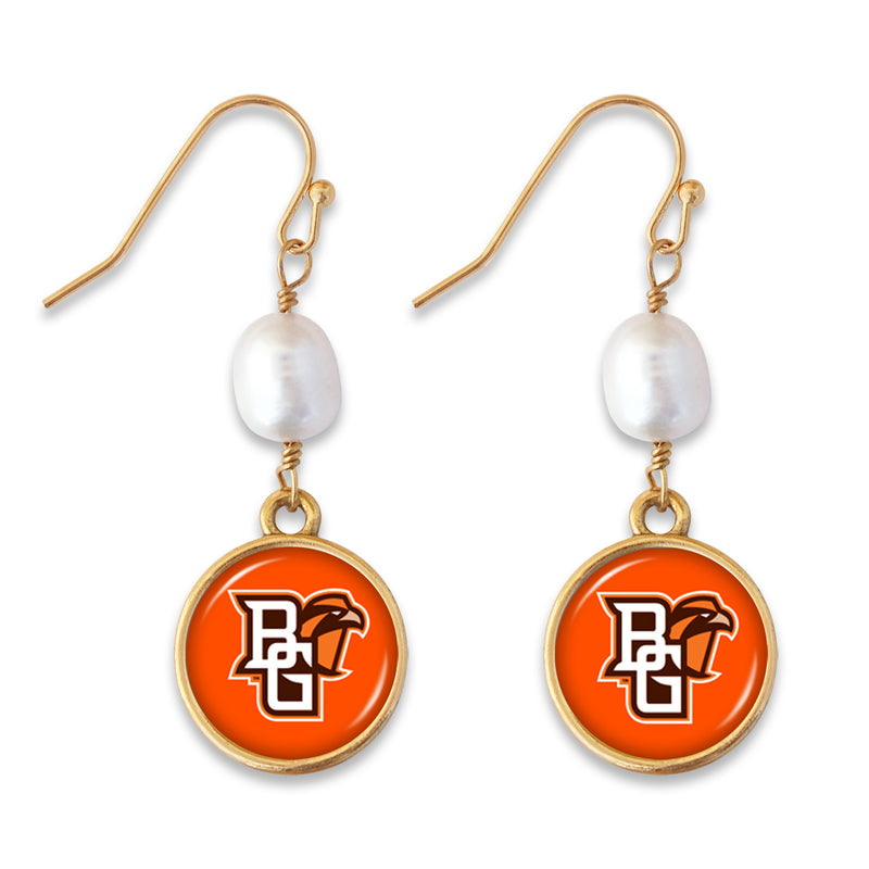 BGSU Gold Earring w/Pearl