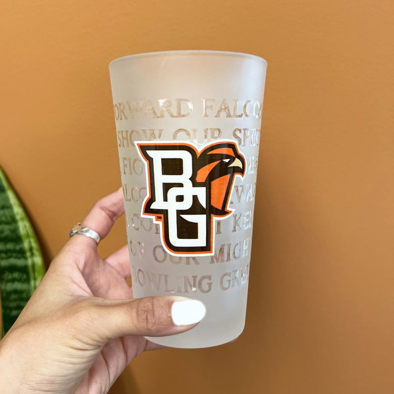 BGSU Frosted Fight Song Mixing Glass