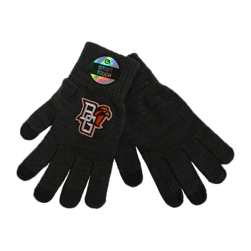 BGSU Youth Charcoal Knit Texting Gloves