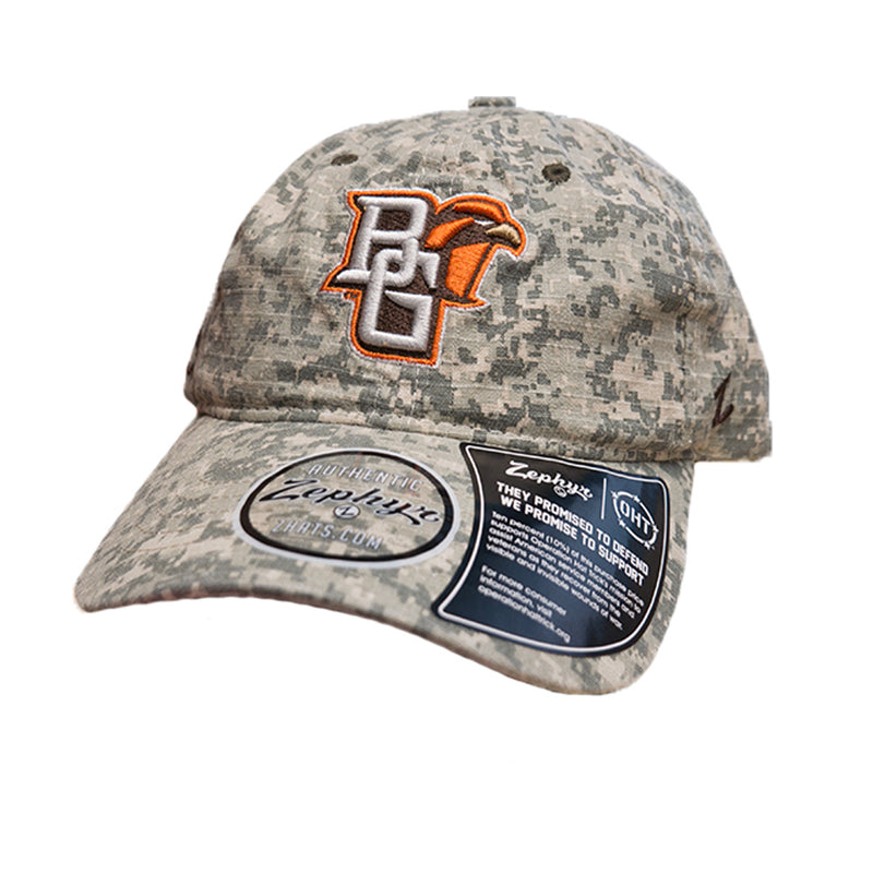 BGSU Zephyr Bramble Camo Green Hat